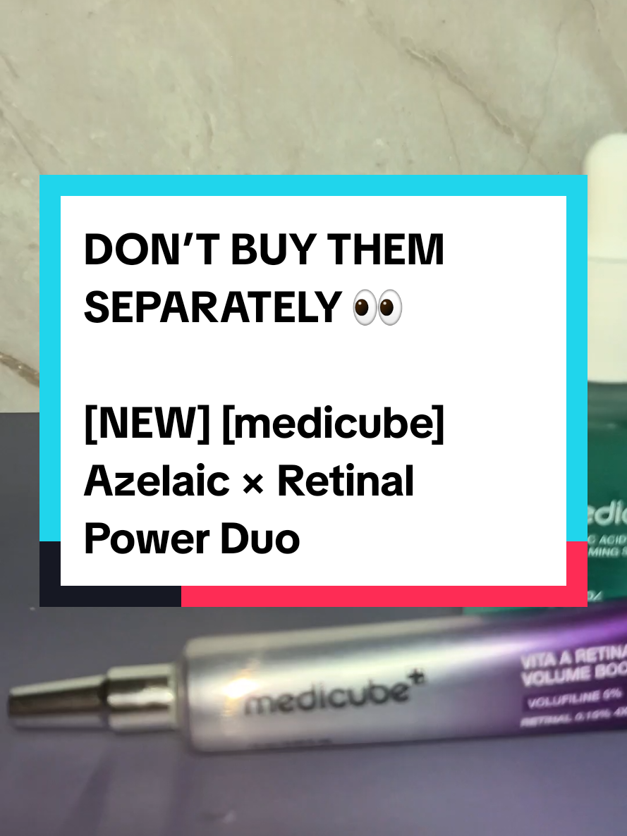 If either one of these Medicube products is already on your list, STOP and check the duo first. 👀 You get the 16% Azelaic Acid BB Calming Serum + Vita A Retinal Volume Booster together. I don’t know how long the current deal will stick around, so I linked the exact set below. 🛍️ #Medicube #KoreanSkincare #KBeauty #SkincareRoutine #TikTokShopFinds @medicube US Store 