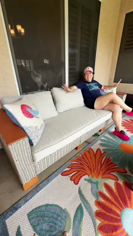 Perfect luxury Patio Sofa Set - actually Durable and made stain resistant! Completely updated my outdoor patio! #outdoorliving #outdoorseating #sofa #patiodesign #tiktokshopcreatorpicks 