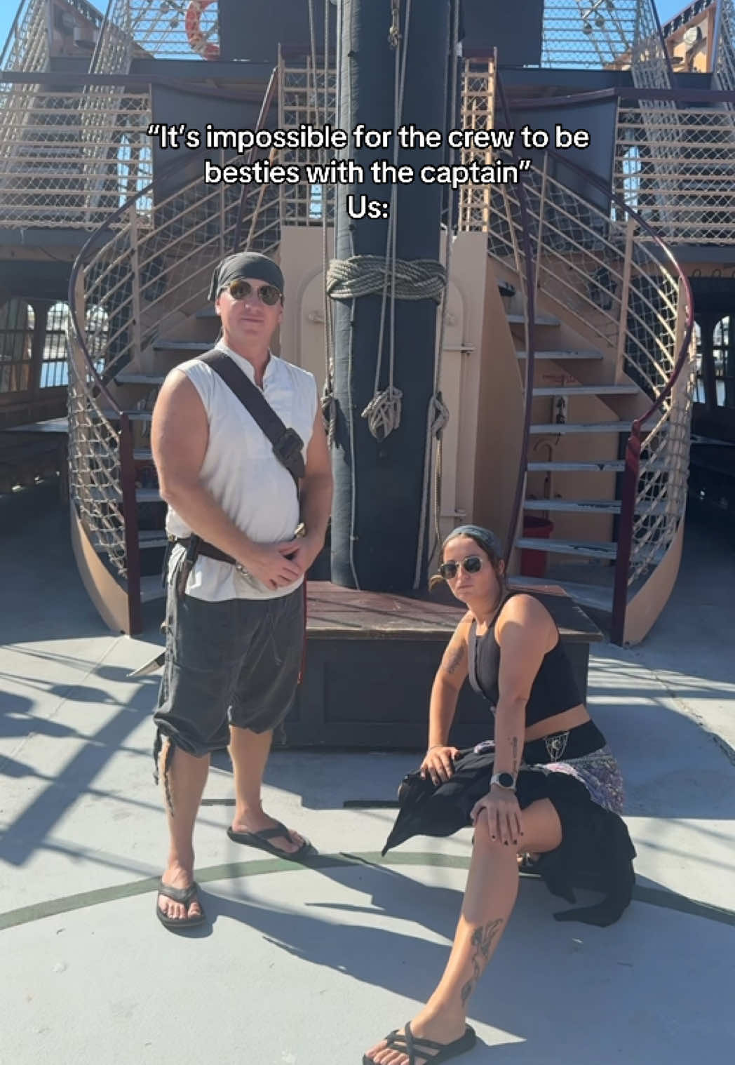 Captain Cutthroat 🤝 the rest of the crew #buccaneerpiratecruise #pirateship #destinflorida #piratecruise #pirates 