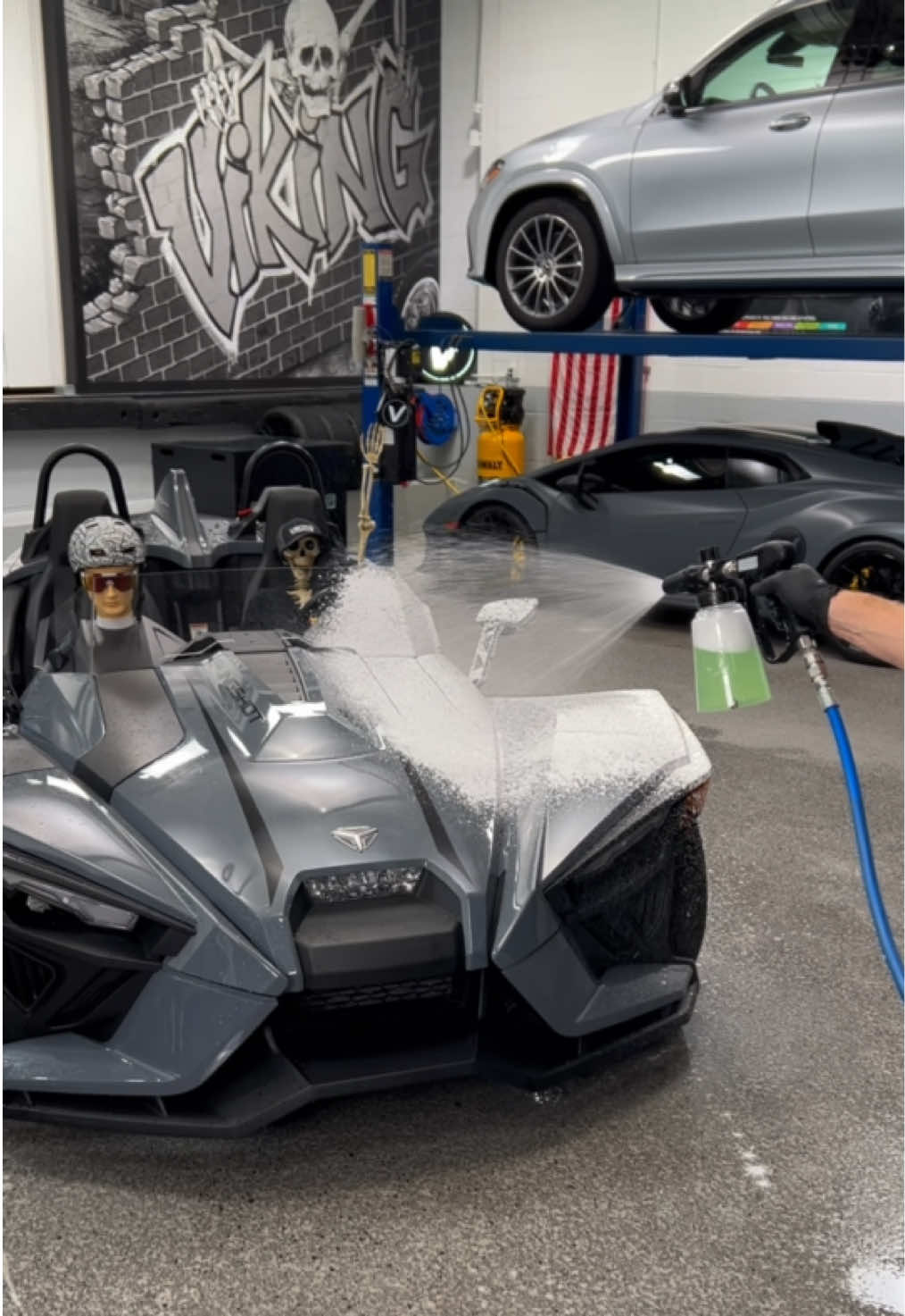Super Satisfying Car Detailing ASMR 🔥😱 - The VIKING Professional Foam Cannon effortlessly generates a thick, luxurious layer of cleaning foam, taking your car washing experience to the next level. - #cardetailing #detailing #autodetailing #asmr #asmrsounds 