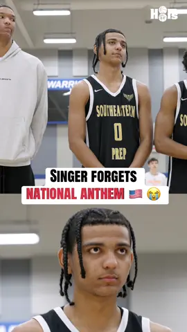 “This gotta be a prank” 😅#nationalanthem #usa #basketball #aau #NBA 