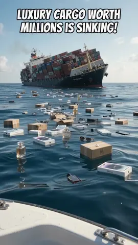 Millions worth of iPhones & luxury perfumes sinking into the ocean! 😱📱🌊 Would you believe this? 👀 #LuxuryCargo #ShipSinking #iPhone #LuxuryPerfumes #OceanDisaster #AIVideo #ViralVideo #TikTokViral 