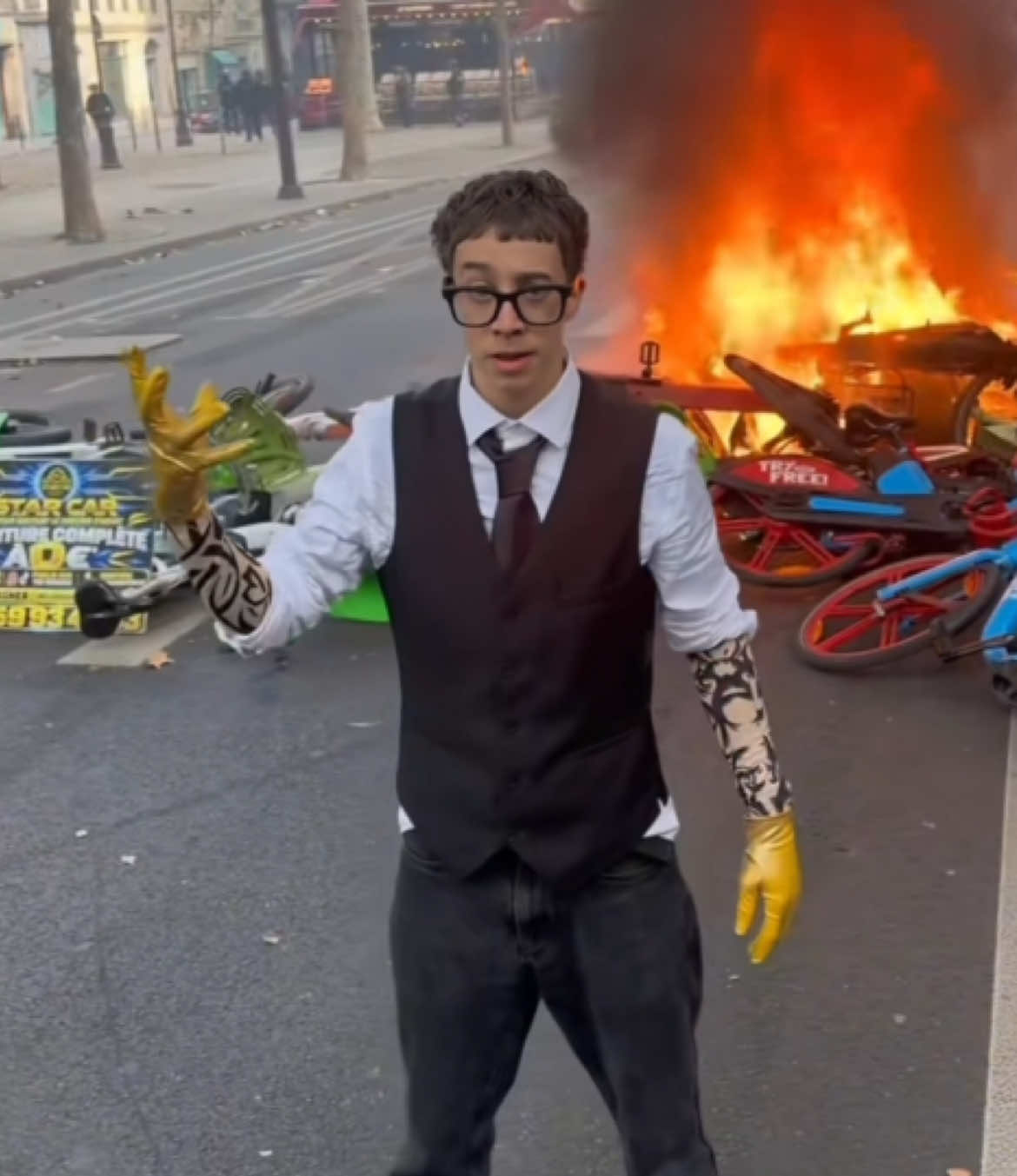 France is an irl Fortnite live event rn | #france #fortnite #midas #protest #viral 
