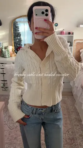 it’s so cute and actually good quality! super thick material 🤍✨ #brandymelville #cableknitsweater #outfitinspo #tiktokshopcybermonday #tiktokshopblackfriday 