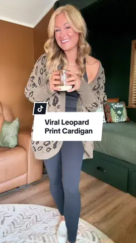 The viral leopard print cardigan is worth the hype! It’s the softest coziest ever and is like having a wearable blanket! @btfbm_shop 