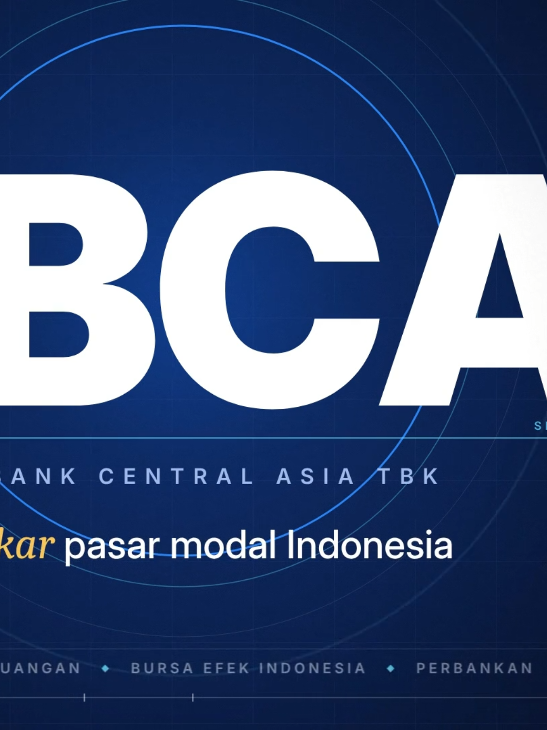 BBCA, jangkar pasar modal Indonesia ⚓ 90 detik dari 1955 sampai pengaruhnya ke IHSG. Materi edukasi, bukan rekomendasi investasi. #BBCA #IHSG #SahamIndonesia #EdukasiSaham #MotionGraphic