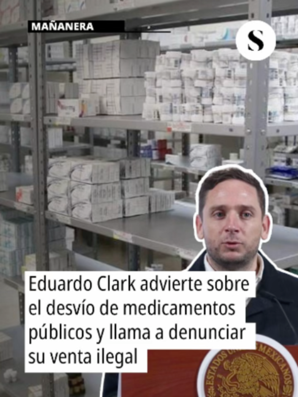 #MañaneraDelPueblo ‼️ Eduardo Clark advierte sobre el desvío de medicamentos públicos y llama a denunciar su venta ilegal Eduardo Clark, Subsecretario de Integración Sectorial y Coordinación de Servicios de Atención Médica de la Secretaría de Salud, señaló que existen casos documentados y otros bajo investigación de medicamentos destinados a hospitales y centros de salud públicos que presuntamente son sustraídos para venderse ilegalmente fuera de esas instalaciones. Checa el video. 👀