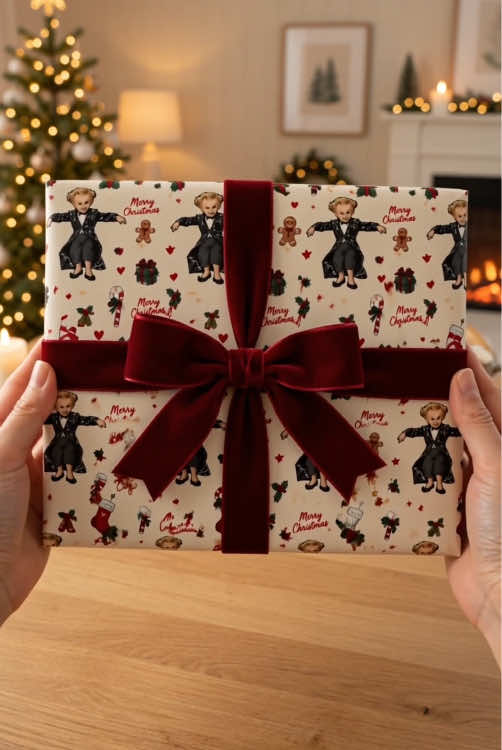 The perfect wrapping paper for this Christmas 🎄💯🤣#tiptoeinginmyjordans #tiptoechallenge #rumplestiltskin #tiptoe #christmas2026 