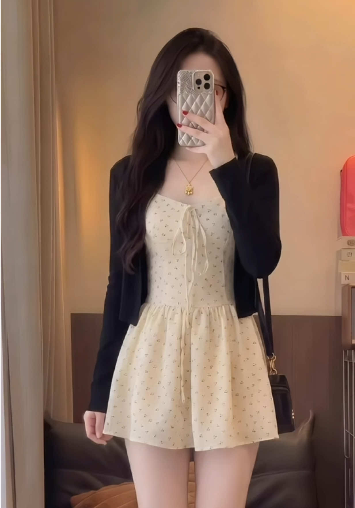 Set váy 2 dây  XIXEOSHOP hóa nhí dáng ngắn 