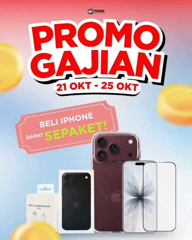 WOI LAMPUNG, ADA PROMO GAJIAN NIH! 🫵🏻💸 Gak perlu pusing beli aksesoris lagi, karena di BiiPhone udah bisa BAWA PULANG SEPAKET! 😋📱 🎁 Free Case + Tempered Glass + Kabel Data + Unit in Box! CUMA 5 HARI, 21–25 OKTOBER! 🚨 Gajian jangan cuma numpang lewat, waktunya upgrade iPhone baru di BiiPhone! 😭💙 #iphonelampungmurah #iphonelampung #biiphonelampung #promogajian