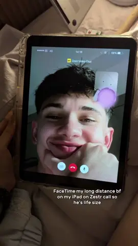 FaceTime with my long distance bf on my iPad on Zestr call so he’s life size #bf #call #zestr #app #fyp