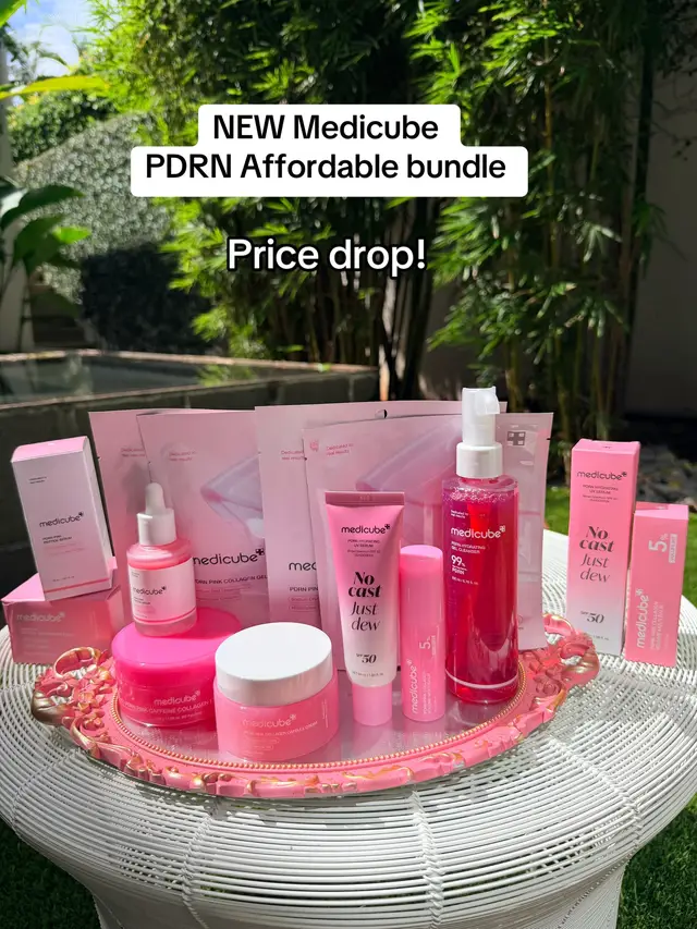 The NEW medicube PDRN Pink Glow Edit is here! * Your ultimate 7-step Korean Add 1st skincare routine for that hydrated, plump-looking, dewy glow! Featuring PDRN skincare favorites, collagen cream, eye patches, sunscreen, and more. entire bundle is malkedi down right now! PDRN® Treat yourself before it's gonel skincare #Medicube #tiktokshopblackfriday #discoveryourgift  #KoreanSkincare #medicubeskincare 
