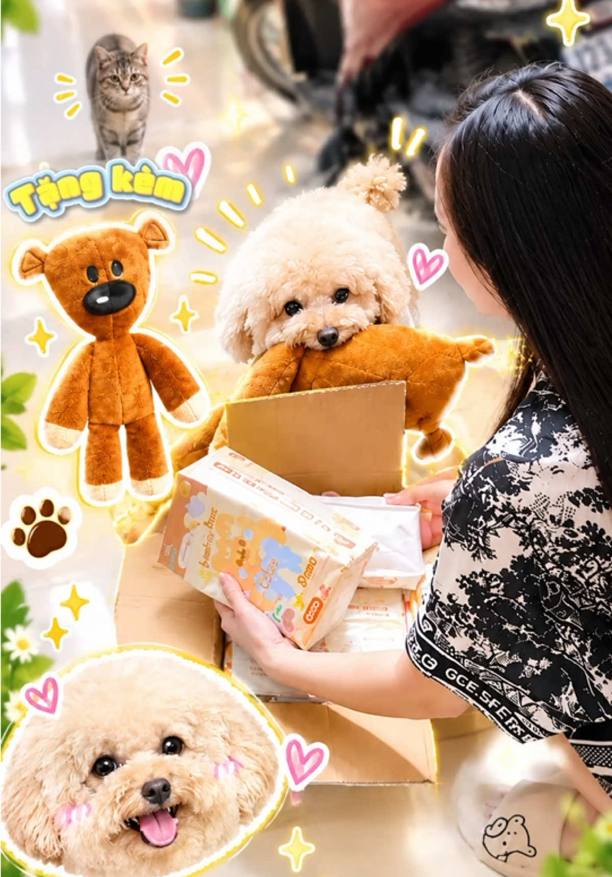 Đi đâu con cũng đem theo bạn gấu này hết á, mẹ mới lấy thùng giấy được tặng bạn gấu cái mẹ cho con #toco #viral #xuhuong 