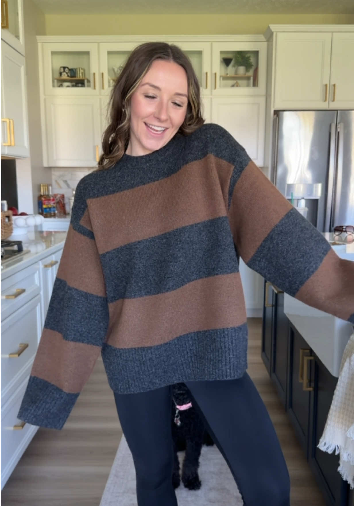 good American oversized chunky striped sweater 🫶 #goodamerican #sweater #oversizedsweater #sweater #falloutfits 