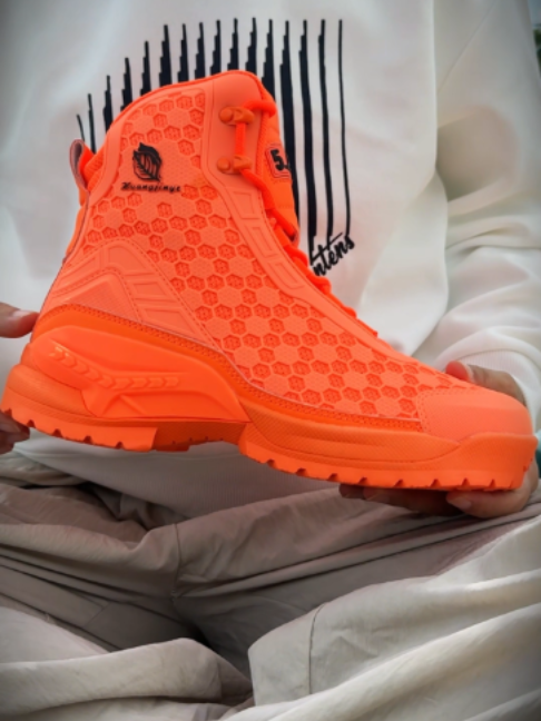 Stand out from the crowd with this vibrant orange hiking boot 🥾 Honeycomb breathable upper, supportive high-top design. Heavy-duty non-slip outsole for all terrains. Lightweight and comfy for hiking, camping & outdoor adventures. #orangehikingboots #hikingboots #menshikingboots #outdoorboots #trekkingboots #hikinggear #adventureboots #trailshoes #outdoorfootwear #hikingessentials  #hikingshoes #bootsforhiking #hightopboots #outdooradventure #mensfootwear