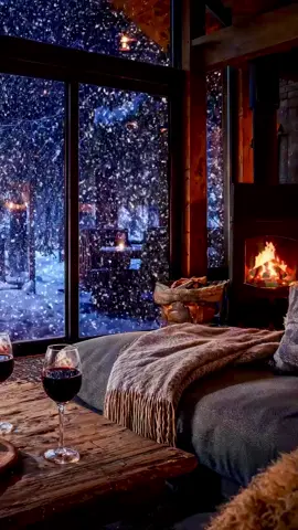 Cozy season has started. ❄️🍕🍷 The ultimate winter date night. If you were snowed in at this rustic cabin during a heavy blizzard, what is your first move? 1️⃣ Grabbing a slice of pizza and a glass of red wine from the rustic wooden table 🍕🍷 2️⃣ Curling up under that thick fringed blanket right next to the crackling fire 🔥    Drop your number in the comments below! 👇 #relaxinoffgrid #winterdatenight #cozycabin #snowyday #cabinlife 