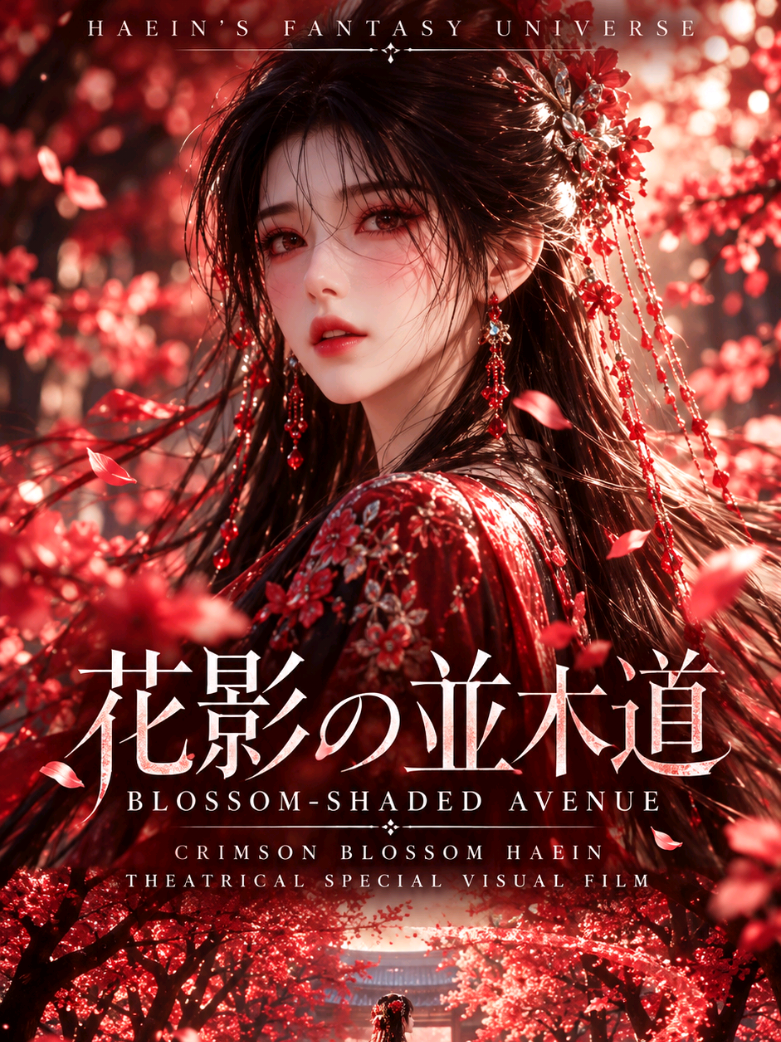HAEIN'S FANTASY UNIVERSE 花影の並木道 — Blossom-Shaded Avenue Crimson Blossom Haein | Theatrical Special Visual Film A crimson pathway, a thousand drifting petals, and a beautiful moment suspended in time. We are delighted to present another special cinematic visual film featuring Crimson Blossom Haein. Beneath an endless canopy of crimson blossoms, Haein walks through a world where light, memory, and beauty seem to become one. Delicate petals rise into graceful spirals, surrounding her like a living painting. Through cinematic lighting, flowing silk, and richly detailed semi-realistic visuals, this short film captures the poetic elegance of Crimson Blossom Haein. A brief encounter, a beautiful memory, and a moment worth keeping forever. We hope you enjoy this little cinematic gift and continue sharing the wonderful journey of Haein's Fantasy Universe. With heartfelt appreciation. Original Story & Director: Il-young Kim AI Direction Support: EJIN #HaeinsFantasyUniverse #AIAnimation #AICinema #AIArt #AIFantasy
