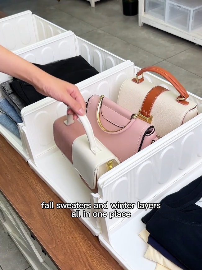 I can't believe how much wasted space I had in my closet without these stackable plastic storage baskets, and now my hanging clothes actually have room to breathe and I'm kicking myself for waiting! 👗 #homeorganization #storagehacks #closetstorageideas #smallspaceorganization #blackfriday