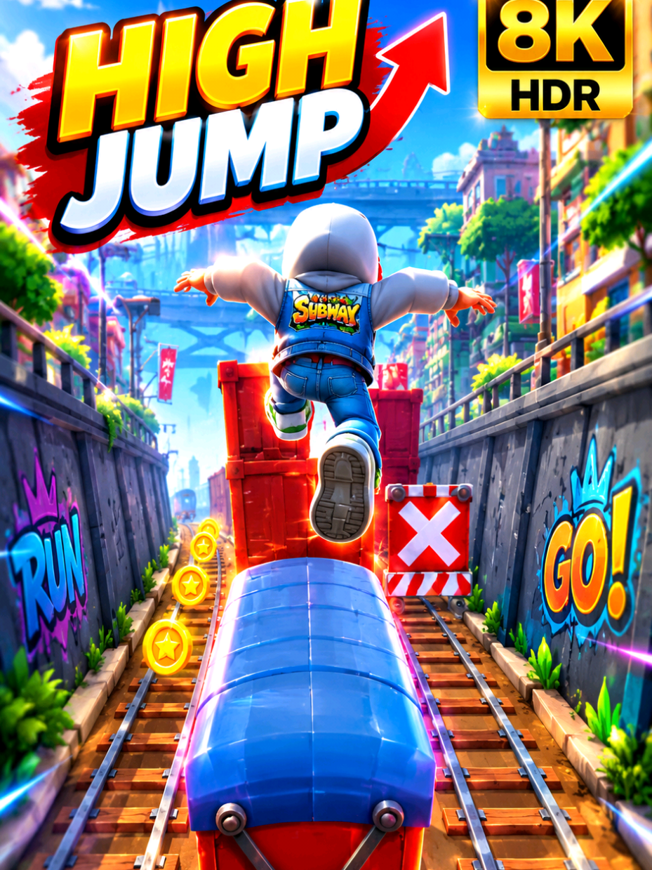 Subway Surfers City High Jump Challenge 🚀🔥 Insane Jumps Over Trains | Ultra HDR 8K Gameplay #vira #ViralShorts #SubwaySurfersCity #Gaming #MobileGaming 