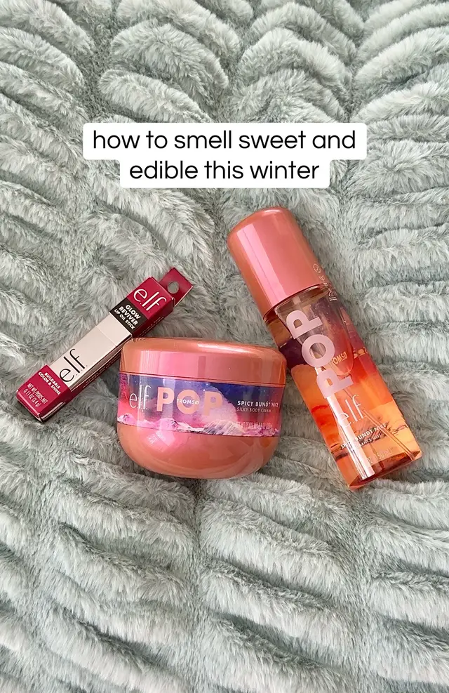 ELF cosmetics dropped new body care for the holidays and it smells like a warm holiday spice cake This new body cream and fragrance mist duo also comes with a lip oil stick in the shade vine and shine Limited edition, so get it while it's available  @e.l.f. Cosmetics #elfcosmetics #elfpop #bodycare #stockingstuffer #tiktokshopblackfriday 
