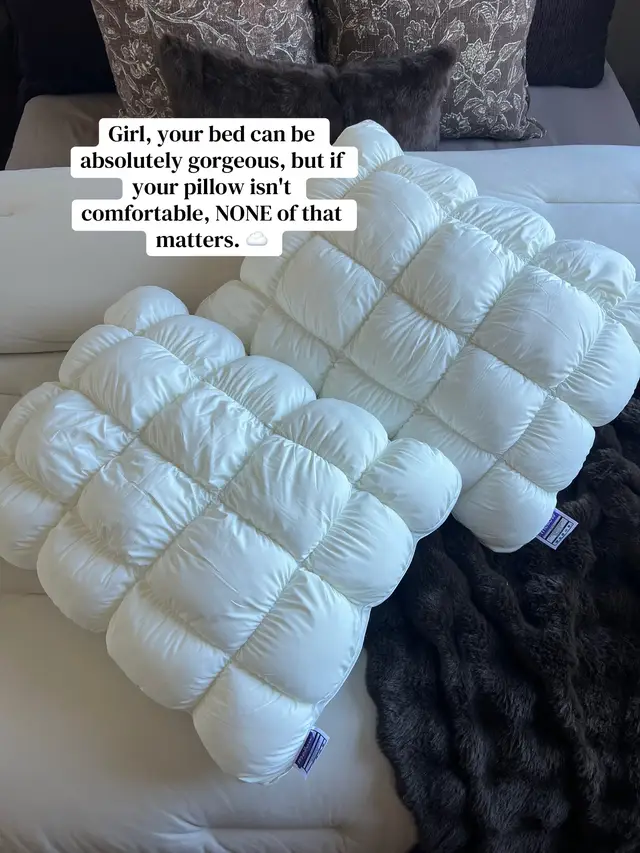 I want my bed to feel like the coziest hotel bed EVER, and these pillows are giving exactly that. ☁️ The cooling fabric is such a bonus! #puffpillow #pillow #pillows 