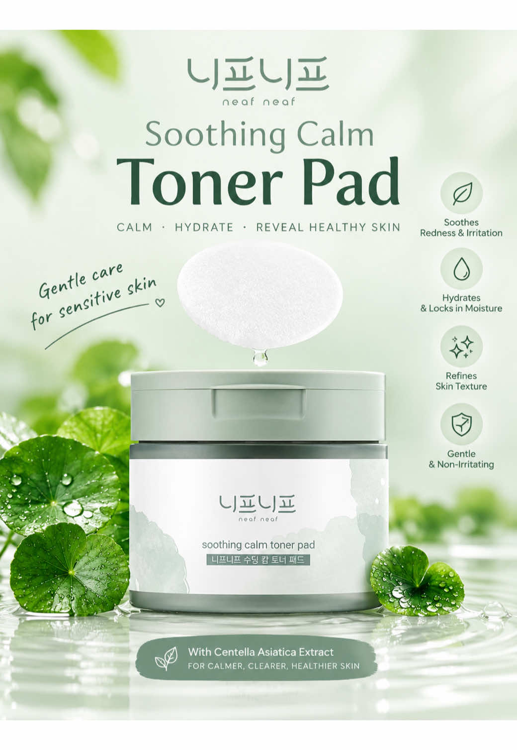 ☘️My skin deserves a little extra calm and care  💚 The NEAF NEAF Soothing Calm Toner Pads are a simple addition to my skincare routine for a refreshed, soothed feel and a healthy-looking glow. ✨ @NEAF NEAF US  @neafneaf_official  #soothingskincare #skincare #kbeauty #skintok #glowingskin