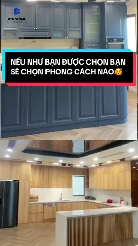 🔥 **2 CĂN BẾP – 2 PHONG CÁCH! BẠN CHỌN MẪU NÀO? 😍** 🤎 **MẪU 1:** Đá trắng vân xám + tủ gỗ – Thanh lịch, ấm cúng. 💙 **MẪU 2:** Đá sáng + tủ xanh than – Hiện đại, cá tính, nổi bật với bàn đảo bo cong. 💎 Mỗi cách phối màu đều mang một vẻ đẹp riêng! 🏡 Nếu được chọn cho ngôi nhà của mình, bạn sẽ chọn mẫu nào? 👇 **TEAM 1 🤎 HAY TEAM 2 💙? COMMENT NGAY!** 📩 Inbox BTN Stone để được tư vấn đá VICOSTONE phù hợp với căn bếp của bạn! #BTNStone #Vicostone #DaBep #BepDep #ThietKeBep 