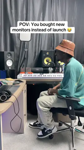 You bought new studio monitors instead of food 😂 #musicproducer #dubaistudio #fypシ #relatable #funny 
