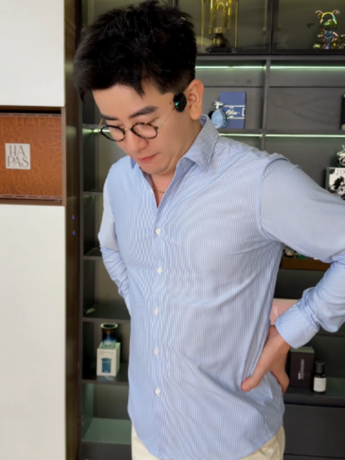 Áo sơ mi nam kẻ sọc dài tay chất liệu Lụa kháng nhăn cao cấp JBAGY
