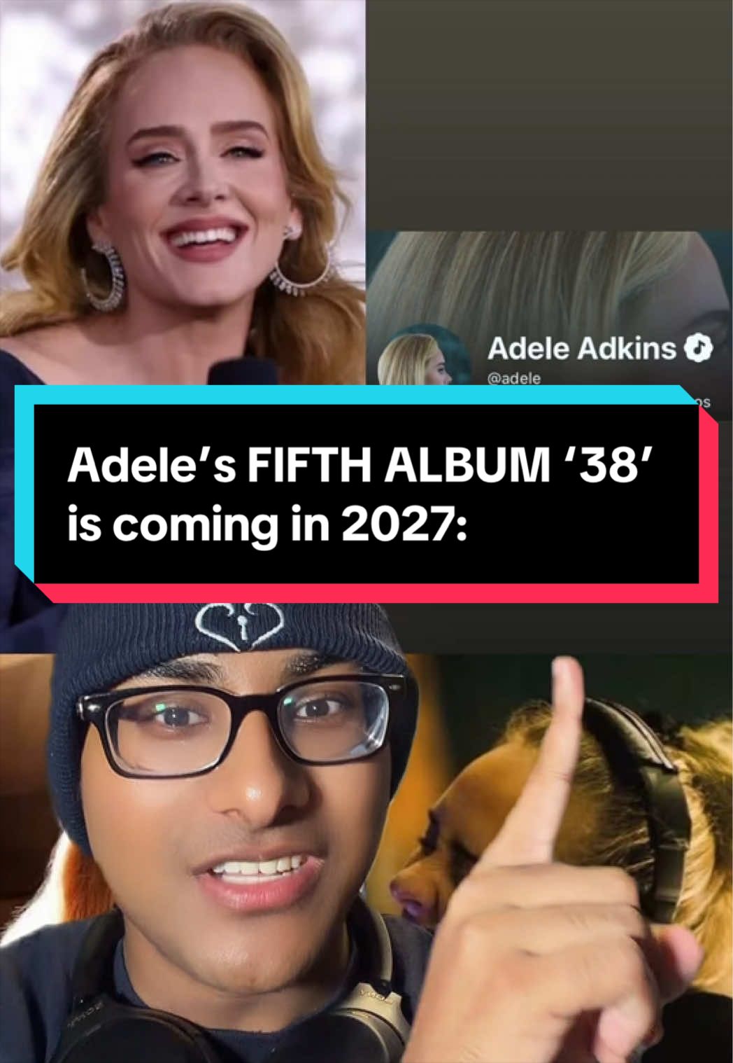 Adele’s FIFTH ALBUM ‘38’ is coming in 2027:  Adele REBRANDS into Adele Adkins, her full name. Her YouTube page changed from her solo name ‘Adele’ to full name ‘Adele Adkins’  @The Sun REPORTS Adele’s fifth studio album is releasing in 2027. The possible title to the album is called 38.  Adele has been keeping a low profile on new music as she has rented a studio play new songs secretly.  Adele’s fifth album coming in 2027👀 #adele #adele5 #adelenewalbum #adele38 #adelenewmusic 