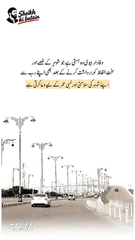 اس لائن کا مطلب یہ ہے کہ وفادار بیوی وہ ہوتی ہے جو اپنے شوہر کے غصے اور اس کے سخت الفاظ سے دل دکھنے کے باوجود بھی اپنے شوہر کے لیے دل میں محبت اور خیرخواہی رکھتی ہے۔ وہ ناراضی اور تکلیف کے باوجود اللہ تعالیٰ سے اپنے شوہر کی سلامتی اور لمبی عمر کی دعا کرتی ہے۔ ❤️ آسان الفاظ میں: یہ لائن ایک ایسی بیوی کی محبت اور وفاداری کو بیان کرتی ہے جو شوہر کے سخت رویے سے دکھی ہونے کے باوجود اس کا برا نہیں چاہتی، بلکہ اس کی زندگی اور سلامتی کے لیے دعا کرتی ہے #fypシ #حقیقت #followers➕ 