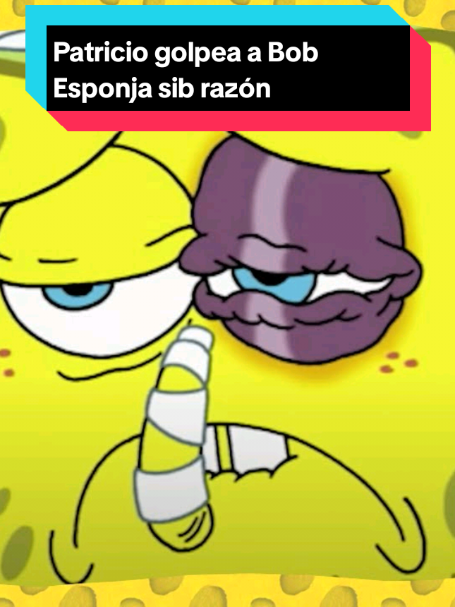 Patricio golpeando a Bob Esponja
