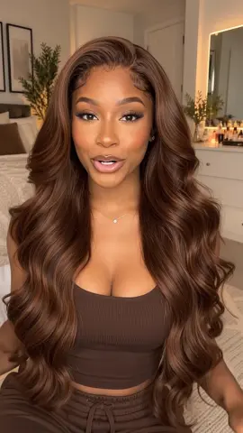 The soft waves and rich brown color?! 😍 Obsessed! #UNiceHair #AuburnBrownWig #GluelessWig #TikTokShopFinds #DiscoverYourGift 