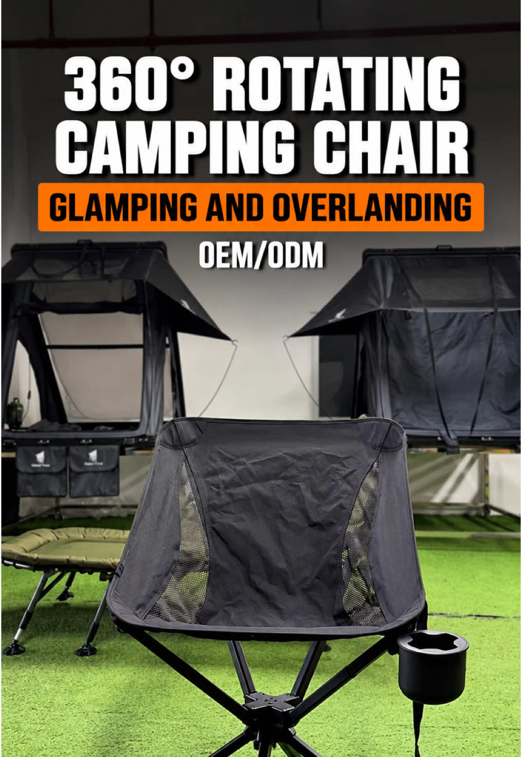 Turn without leaving your seat. This 360° rotating camping chair lets users move freely between the campfire, table and surrounding view. Its supportive seat and side cup holder add practical comfort for camping, glamping and overlanding. A functional upgrade for any outdoor product range. OEM/ODM customization available. DM us for specifications and wholesale pricing. #SwivelCampingChair #CampingChair #360Swivel #CampingGear #OutdoorFurniture     