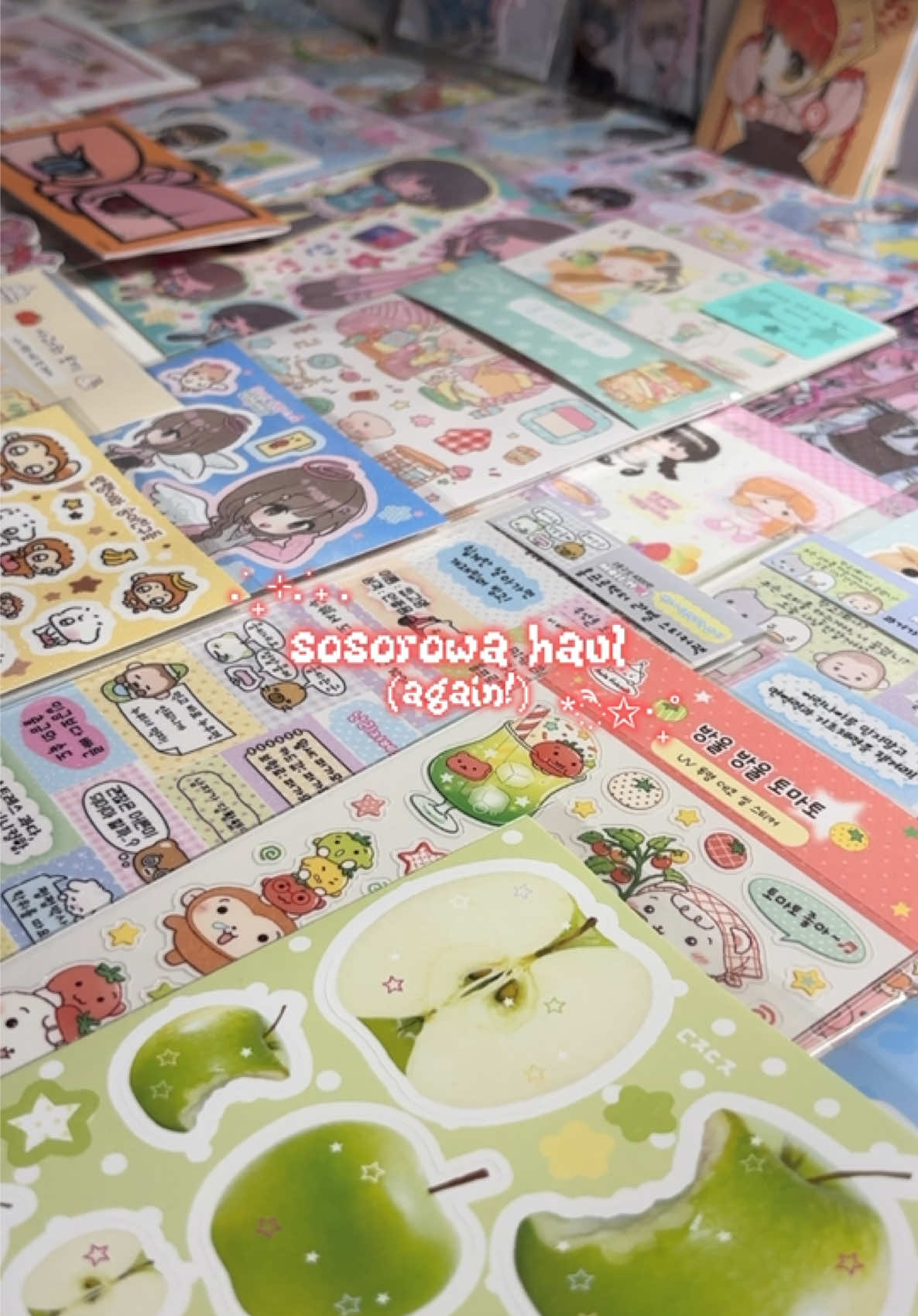 i need a break from sticker shopping and to start actually using them! omg...(*꒦ິ꒳꒦ີ) ★ #fyp #stationery #stickers #deco #journal sosorowa korean diary haul 