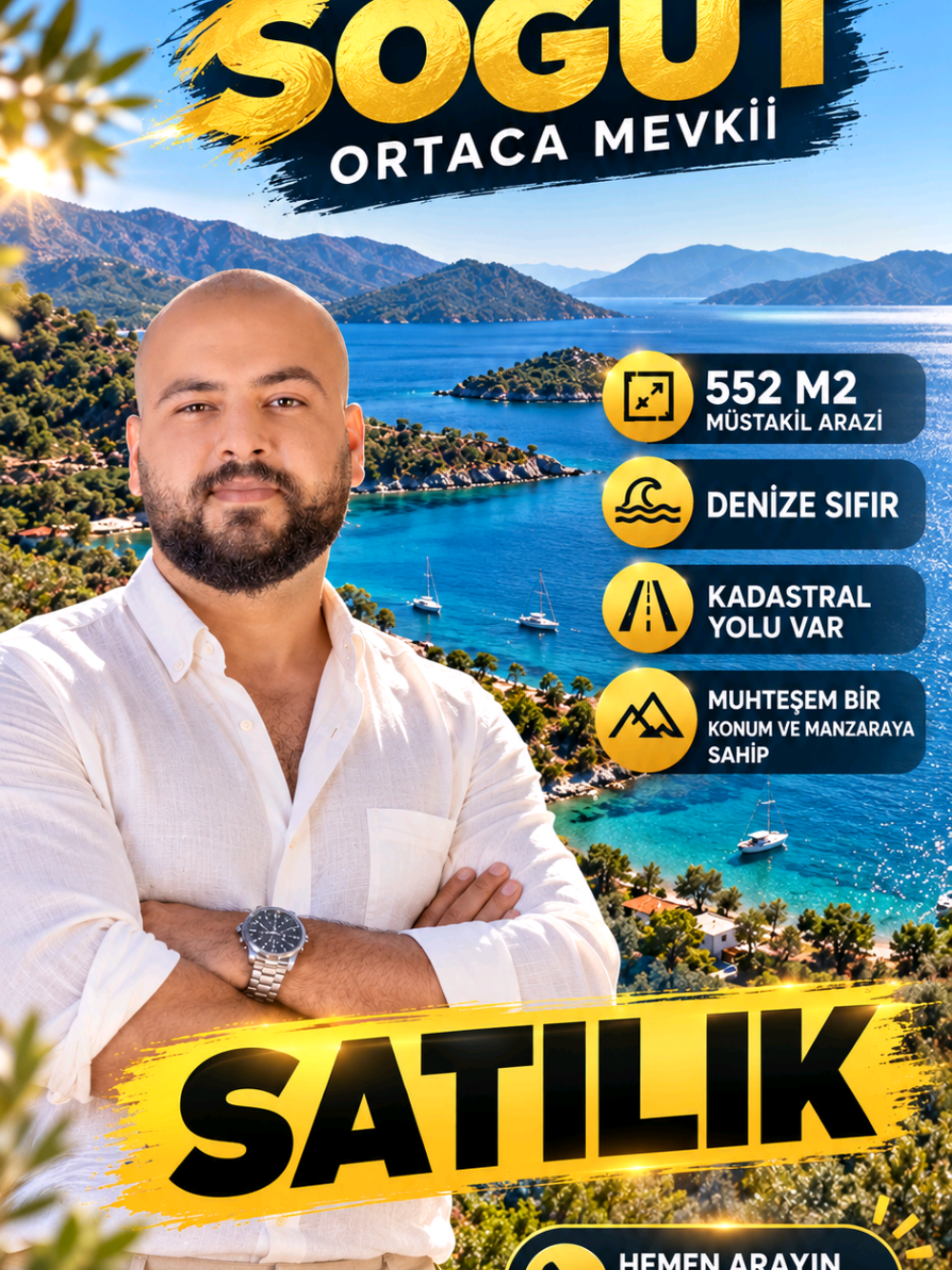 📍 İnanılmaz bir konumdayız! 😍 Marmaris Söğüt’te Denize Sıfır Yatırım Fırsatı! Marmaris’in en gözde noktalarından Söğüt Köyü, Ortaca mevkiinde tam 552 m² büyüklüğünde, denize sıfır muhteşem bir arazi satışta! ✨ Öne Çıkan Özellikler: Müstakil Tapulu Köy merkezine ve yerleşime çok yakın. Eşsiz manzara, temiz hava ve deniz bir arada. Emsallerine göre oldukça avantajlı ve uygun fiyatlı. ☑️  13.000.000 TL Talep Edilmektedir. ✅ AİDS ONAYLIDIR! AdaParsel ➡️ 138/3 📸  DRONE ÇEKİMLERİNİ yada FOTOĞRAFLARI talep edebilirsiniz.  🚀 Bu fırsatı kaçırmayın, hemen arayın! 👤 SERCAN GÖK | Gayrimenkul Danışmanı 📲 Cep: +90 532 775 61 45 ✅ Yetki Belgesi No: 4801692 📍 Ofis: Çıldır Mah. K.Seyfettin Elgin Bul. No: 32/3 Marmaris ⚡ Haftanın 7 günü 09:00 - 22:00 arası ulaşabilirsiniz. #arsa #muğla #marmaris #deniz #satılık 