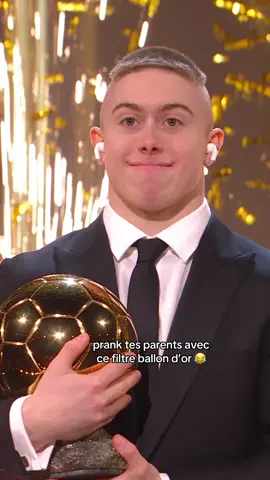 Clique sur Essaie ce modèle pour prank tes parents avec le filtre ballon d’or #Capcut #CapcutPioneer #PioneerTemplate #ballondor #Trend