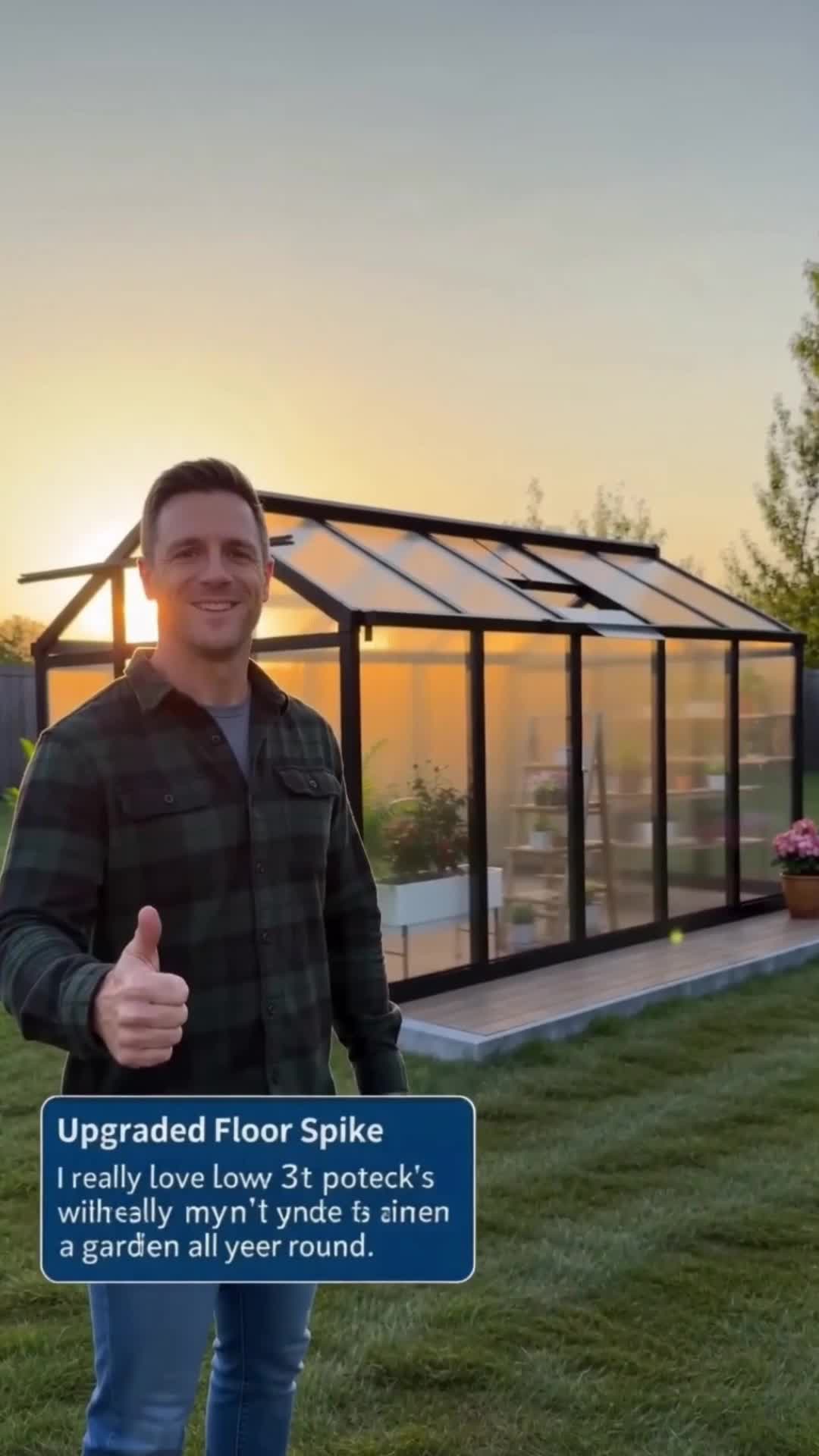 6x10 FT Walk-in Garden Greenhouse Kit - Heavy Duty Aluminum Frame, Aluminum Base, 2 Top-Opening Vent Windows, Swing Lockable Door, Rainwater Drain, Outdoor Polycarbonate Walk-in Frame Greenhouse for Garden Use #OutdoorGardening #GreenhouseKit #BackyardGarden #SustainableLiving #DIYGarden