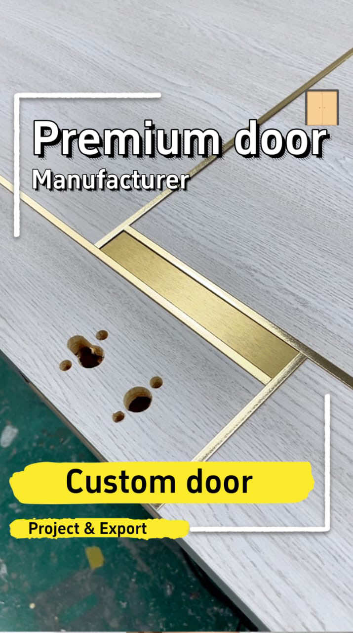 These are custom wooden doors decorated with metal inlay lines.#doors #woodendoor #doorfactory #chinesefactory #door