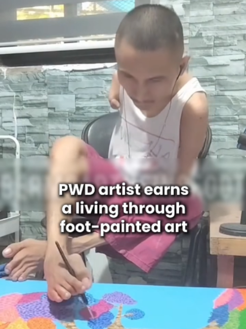 Proving that dreams have no limits 🙏 Video courtesy of Bermin Villasor Rigor on Facebook #TSLPH #DreamsHaveNoLimits #PWDArtist #InspirationalStory #FootPainting