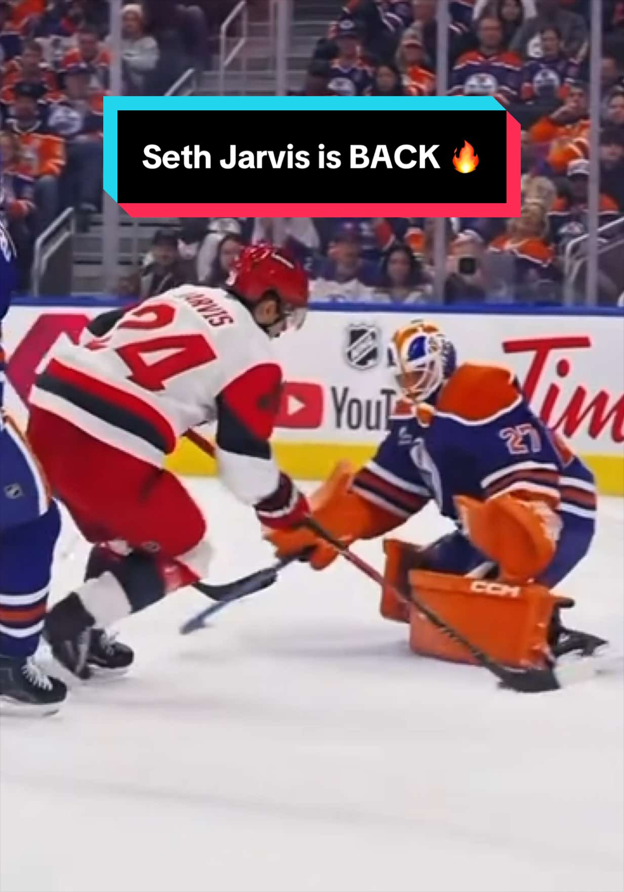 Seth Jarvis is BACK. 🤧 #carolinahurricanes #sethjarvis #NHL #hockey #hockeyplayer 