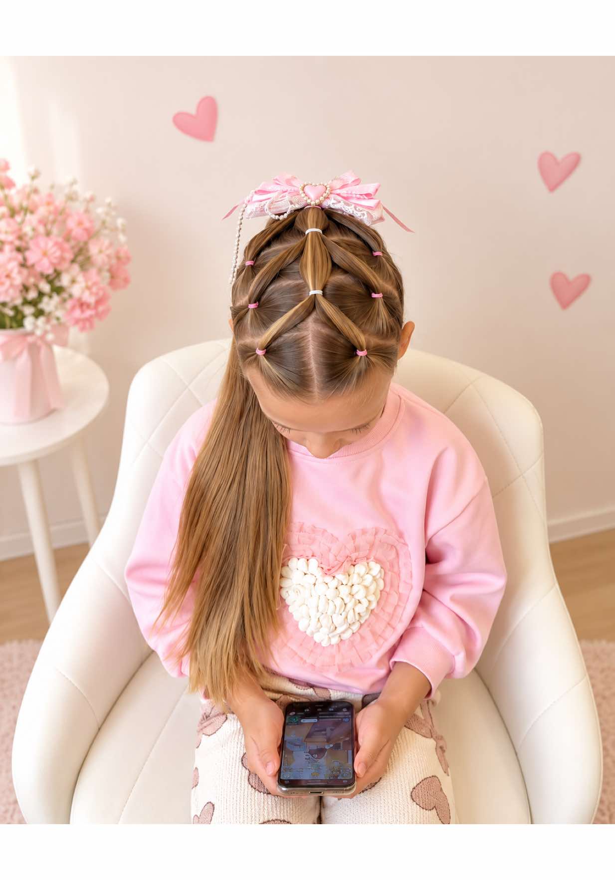 A hairstyle that turns simple details into something extraordinary! 🎀✨ This elegant diamond-pattern hairstyle is all about precision, creativity, and a touch of princess magic. 💗👑 #GirlsHairstyles #HairTutorial #CuteHairstyles #DiamondHairstyle #HairInspiration