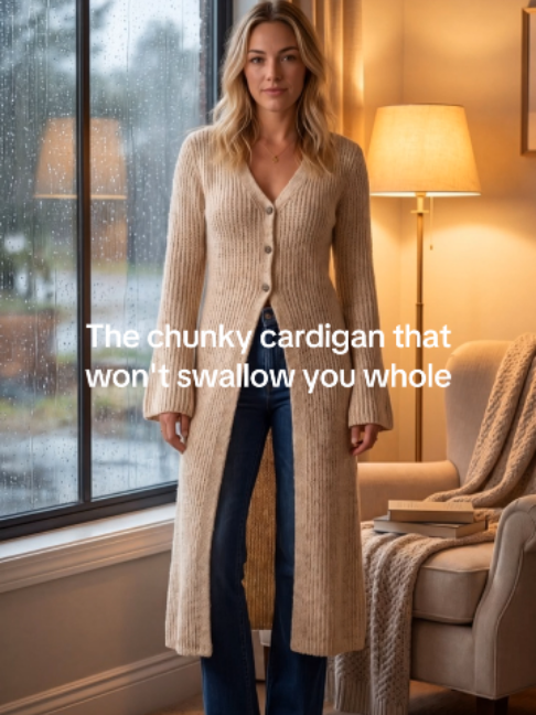 Rainy-day layer for reading and errands. Tap to see the colors. #cardigan #cozyseason #over40fashion #tiktokshopfinds #knitcardigan