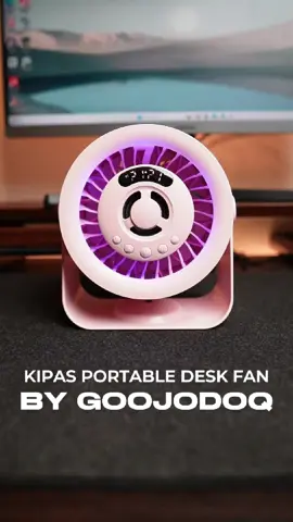 Goojodoq GFS035 - Kipas Portable deskfan yg anginnya kencang, sudah ada speaker dan lampu RBG. #kipasportable #kipasmeja #kipasdesktop #kipasangin #kipasanginmini 