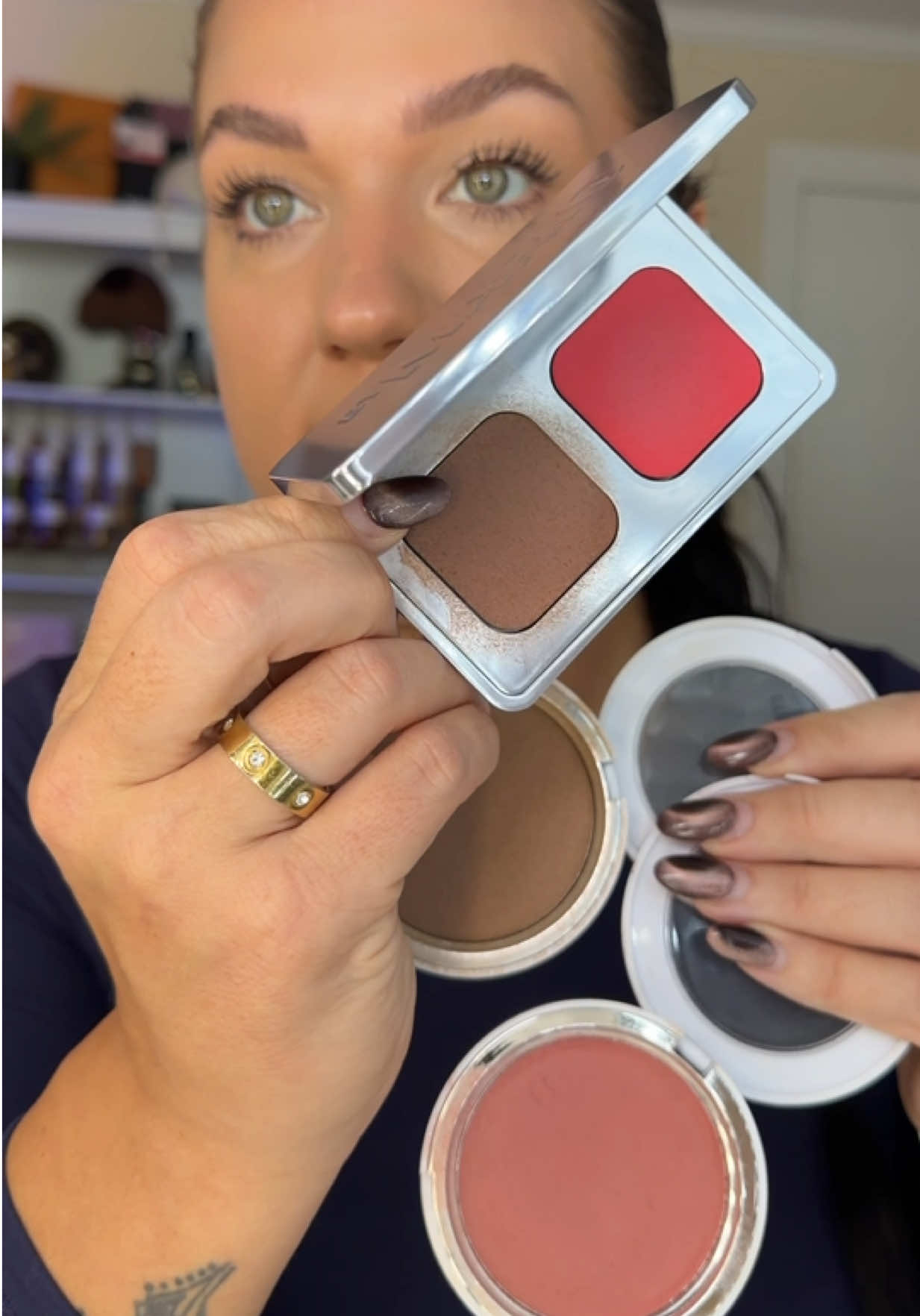 The little holiday tin was enough to get my attention, but TWO of Mario's complexion favorites inside?! 😭🎀 And the way they look together on the skin?! @Makeup By Mario  #makeupbymario #bronzerandblush #holidaysets #tiktokshopblackfriday #creamblush 