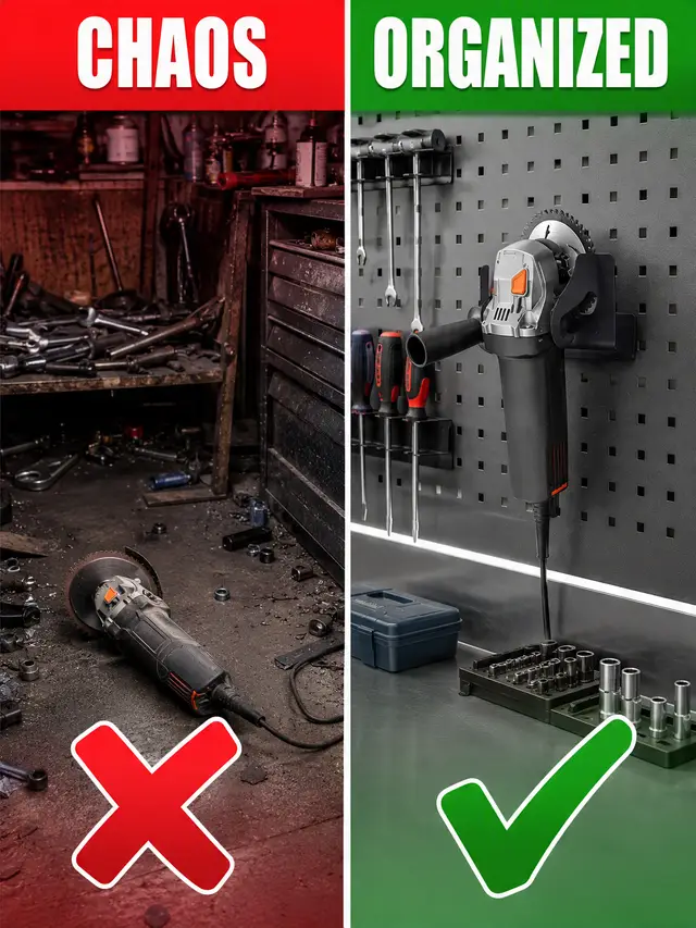 Tidy up your workspace! 👇 #ToolOrganization  #GarageHack  #DIYer