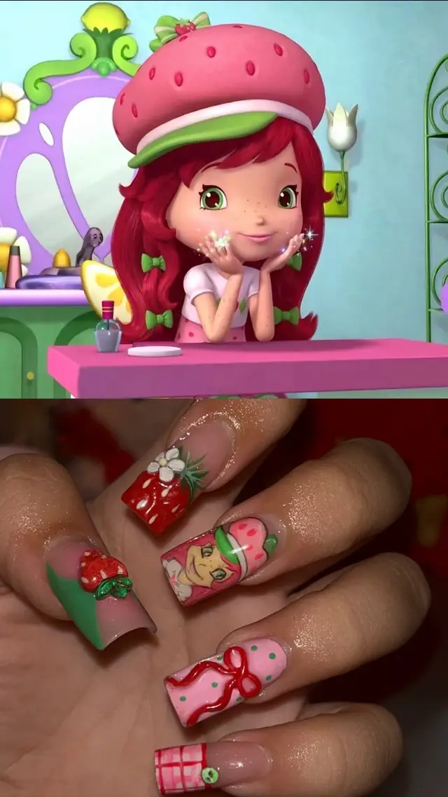 #fyp #strawberryshortcakenails #nailart #nailtech 