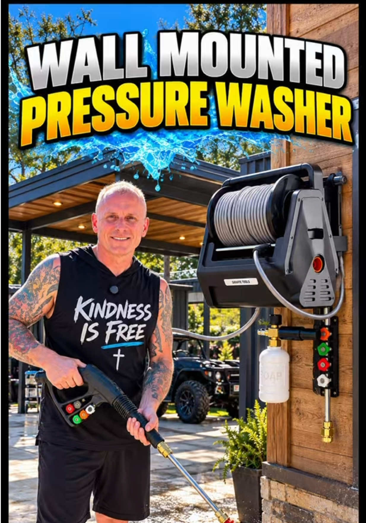 💦 STOP dragging your pressure washer out every time you need to clean something! 🚿🔥 The @Giraffe Tools Grandfalls Wall Mounted Pressure Washer is a serious upgrade for your garage! 💪 ✅ Up to 2900 MAX PSI ✅ 100 FT retractable hose ✅ 5 interchangeable spray nozzles ✅ Foam cannon included 🫧 ✅ Wall mounted design saves space ✅ 2 year warranty No more tangled hoses or constantly moving your pressure washer around! Just pull out the hose, get to work, and retract it when you’re finished! 🙌 🚗 Cars 🏡 Driveways 🧱 Patios 🪵 Fences 🚙 Trucks and outdoor equipment 🔥 If you’re tired of dealing with a traditional pressure washer setup, check out this Giraffe Tools system! 👇 Click the link at the bottom and get yours today! #GiraffeTools #PressureWasher #GarageUpgrades #HomeImprovement #CarDetailing   