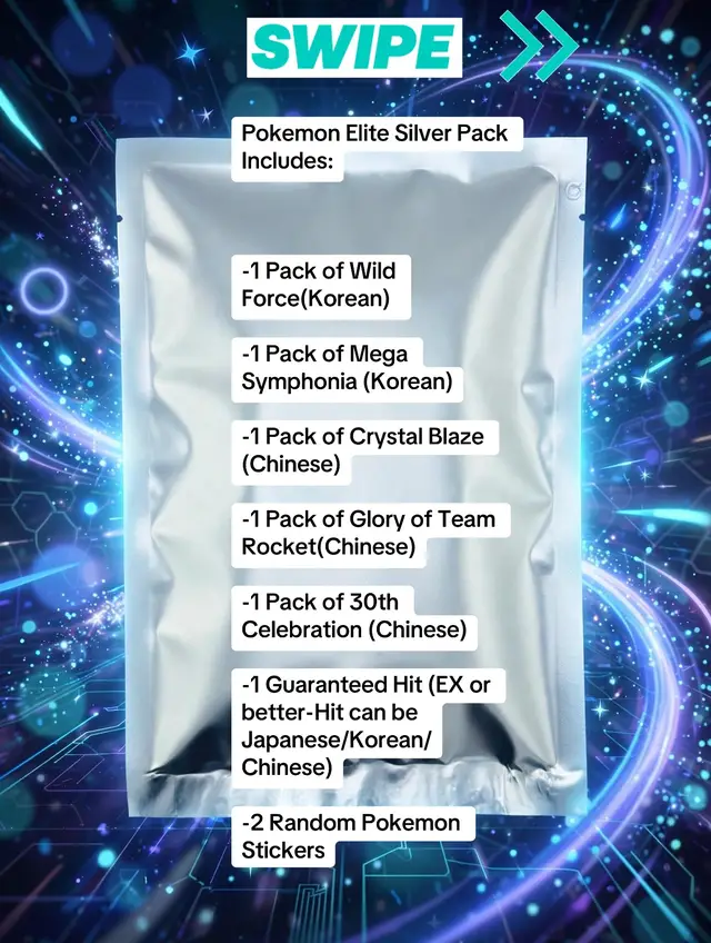 Swipe on the picture to see what’s included!! Please DM us if you have any questions on the Pokemon Elite Silver Pack!! #pokemon #pokemontiktok #pokemoncards #trending #fyp 