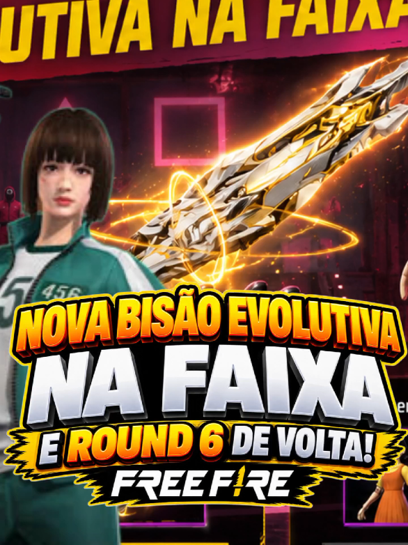 SKIN EVOLUTIVA CHEGANDO NA FAIXA PELA PRIMEIRA VEZ E ROUND 6 VOLTANDO NA PRÓXIMA ATUALIZAÇÃO OB56! @Panda News🐼  #FreeFire #OcultoFF #FFGIP  #garenafreefire #freefirebrasil 